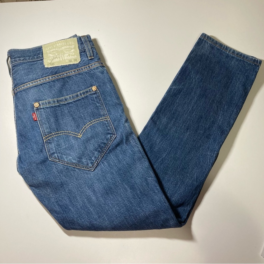 Levi’s 511 Men's Slim Straight Blue Denim Jeans Pants Size 32 x 32 100% Cotton